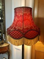 Antique Chinoiserie Black Lacquered, Hand Painted Floor Lamp with Shade (3 of 10) Antique Chinoiserie Black Lacquered, Hand Painted Floor Lamp with Shade (3 of 10)