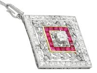 3.48ct Diamond & 0.53ct Ruby, Platinum Pendant / Brooch - Antique c.1900 (3 of 15) 3.48ct Diamond & 0.53ct Ruby, Platinum Pendant / Brooch - Antique c.1900 (3 of 15)