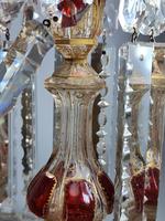 Magnificent Pair of Mid 19th Century Candle Lustres 'Possibly Baccarat' Gilded & Ruby Decoration (12 of 18) Magnificent Pair of Mid 19th Century Candle Lustres 'Possibly Baccarat' Gilded & Ruby Decoration (12 of 18)