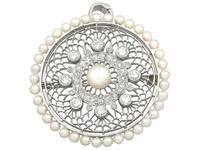 1.38 ct Diamond and Seed Pearl, Platinum Pendant / Brooch - Antique Italian Circa 1900 (4 of 12) 1.38 ct Diamond and Seed Pearl, Platinum Pendant / Brooch - Antique Italian Circa 1900 (4 of 12)