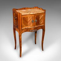 Antique Side Table, Italian, Kingwood, Marble, Bedside Nightstand, Victorian (1 of 12)