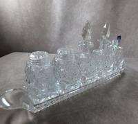 Victorian Cut Glass Five Piece Cruet Set on a Cut Glass Tray (5 of 7) Victorian Cut Glass Five Piece Cruet Set on a Cut Glass Tray (5 of 7)
