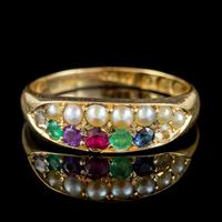 Antique Victorian Dearest Gemstone Ring 18ct Gold Dated 1889 (7 of 7) Antique Victorian Dearest Gemstone Ring 18ct Gold Dated 1889 (7 of 7)