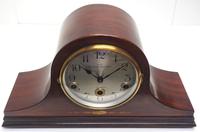 Mahogany Hat Shaped English Westminster 8-day Mantel Clock with Silver Dial (5 of 12) Mahogany Hat Shaped English Westminster 8-day Mantel Clock with Silver Dial (5 of 12)