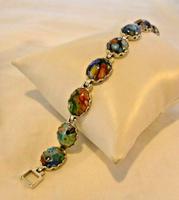 Vintage Silver & Milliflori Glass Bracelet 1970s Length 7 3/4" Heavy 23.7 Grams (5 of 12) Vintage Silver & Milliflori Glass Bracelet 1970s Length 7 3/4" Heavy 23.7 Grams (5 of 12)