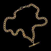 Antique Victorian Albert Chain Necklace 18ct Gold Gilt Sterling Silver c.1900 (5 of 5) Antique Victorian Albert Chain Necklace 18ct Gold Gilt Sterling Silver c.1900 (5 of 5)