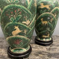 Pair of Bulbous Oriental Ceramic Lamps (5 of 7) Pair of Bulbous Oriental Ceramic Lamps (5 of 7)