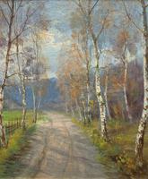 Beautiful Original Antique Vintage Autumn Birch tree Landscape Oil Painting (6 of 11) Beautiful Original Antique Vintage Autumn Birch tree Landscape Oil Painting (6 of 11)