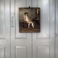Antique Georgian oil painting portrait of gentleman The Flautist flute player Antique Georgian oil painting portrait of gentleman The Flautist flute player