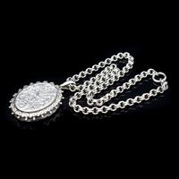 Antique Aesthetic Large Sterling Silver Locket with Belcher Chain Collar (5 of 11) Antique Aesthetic Large Sterling Silver Locket with Belcher Chain Collar (5 of 11)