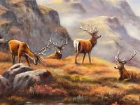 Oil Painting Scottish Stags "Denizens of the Highlands" Signed Wendy Reeves (10 of 45) Oil Painting Scottish Stags "Denizens of the Highlands" Signed Wendy Reeves (10 of 45)