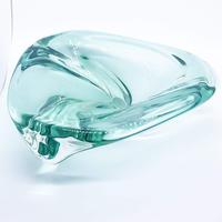 Val Saint Lambert Green Glass Triangle Dish (5 of 7) Val Saint Lambert Green Glass Triangle Dish (5 of 7)