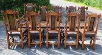 1960's Oak Dining Suite with Refectory Table & Set 10 Chairs - 8+2 Carvers (6 of 9) 1960's Oak Dining Suite with Refectory Table & Set 10 Chairs - 8+2 Carvers (6 of 9)