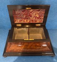 Victorian Burr Cedar & Ebony Shaped Tea Caddy (15 of 20) Victorian Burr Cedar & Ebony Shaped Tea Caddy (15 of 20)