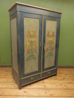 Antique Swedish Style Painted Folk Art Wardrobe Armoire (21 of 22) Antique Swedish Style Painted Folk Art Wardrobe Armoire (21 of 22)