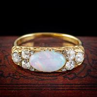 Antique Victorian Opal Diamond Ring 18ct Gold 2ct Opal c.1880 (5 of 6) Antique Victorian Opal Diamond Ring 18ct Gold 2ct Opal c.1880 (5 of 6)