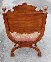 1900's Quality Walnut X Chair with Inlay & Pretty Upholstered Seat (3 of 4) 1900's Quality Walnut X Chair with Inlay & Pretty Upholstered Seat (3 of 4)