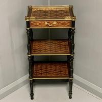 French Geometric Marquetry Etagere Side Table (3 of 3) French Geometric Marquetry Etagere Side Table (3 of 3)