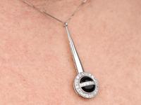 Onyx & 0.72ct Diamond, Platinum Pendant - Art Deco c.1930 (9 of 9) Onyx & 0.72ct Diamond, Platinum Pendant - Art Deco c.1930 (9 of 9)
