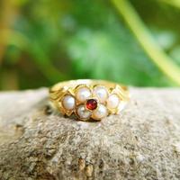Antique 18ct Yellow Gold Garnet & Pearl Locket Ring (5 of 10) Antique 18ct Yellow Gold Garnet & Pearl Locket Ring (5 of 10)