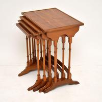 Antique Yew Wood Nest of 4 Tables (7 of 9) Antique Yew Wood Nest of 4 Tables (7 of 9)