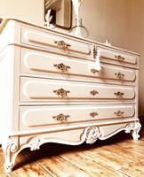 Antique Style Chest of Drawers with Marble Gallery / Grey Drawers (2 of 7) Antique Style Chest of Drawers with Marble Gallery / Grey Drawers (2 of 7)