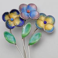 Bernard Instone Silver & Enamel Flower Brooch (2 of 3) Bernard Instone Silver & Enamel Flower Brooch (2 of 3)