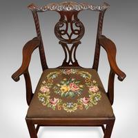 Antique Carver Chair, English, Mahogany, Needlepoint, Elbow, Chippendale Style (2 of 12) Antique Carver Chair, English, Mahogany, Needlepoint, Elbow, Chippendale Style (2 of 12)