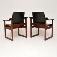 Pair of Vintage Danish Rosewood & Leather Armchairs (3 of 12) Pair of Vintage Danish Rosewood & Leather Armchairs (3 of 12)