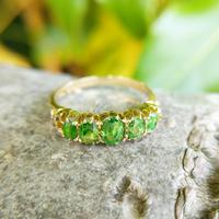 Antique Edwardian Demantoid Garnet Five Stone Ring 1911, Green Garnet (5 of 8) Antique Edwardian Demantoid Garnet Five Stone Ring 1911, Green Garnet (5 of 8)