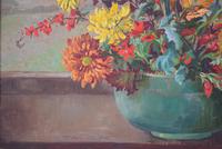 Large Mid Century Oil Painting Still Life of Chrysanthemums (8 of 10) Large Mid Century Oil Painting Still Life of Chrysanthemums (8 of 10)
