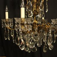 Italian Gilt Bronze & Crystal 6 Light Antique Chandelier (5 of 10) Italian Gilt Bronze & Crystal 6 Light Antique Chandelier (5 of 10)