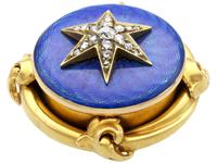 0.35ct Diamond & Enamel, 18ct Yellow Gold Brooch - Antique c.1880 (5 of 9) 0.35ct Diamond & Enamel, 18ct Yellow Gold Brooch - Antique c.1880 (5 of 9)