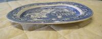 Large Victorian Ironstone Willow Pattern Meat Plate