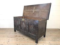 Antique 18th Century Carved Oak Coffer (M-1635) (12 of 13) Antique 18th Century Carved Oak Coffer (M-1635) (12 of 13)
