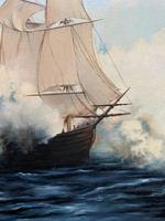 Large Fabulous Vintage 20th Century Maritime Naval Battle Ships Seascape Oil Painting (7 of 12) Large Fabulous Vintage 20th Century Maritime Naval Battle Ships Seascape Oil Painting (7 of 12)