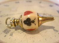 Antique Pocket Watch Chain Fob 1890s Victorian Large Brass & Bone Gambling Fob (8 of 9) Antique Pocket Watch Chain Fob 1890s Victorian Large Brass & Bone Gambling Fob (8 of 9)