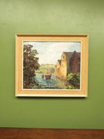 Large Framed Oil Painting of Boats at Totnes by Dorothy Bradshaw (10 of 13) Large Framed Oil Painting of Boats at Totnes by Dorothy Bradshaw (10 of 13)