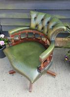 Vintage Mahogany Green Leather Captains Chair (5 of 6) Vintage Mahogany Green Leather Captains Chair (5 of 6)