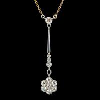 Antique Edwardian Diamond Flower Lavaliere Necklace 18ct Gold c.1905 (7 of 8) Antique Edwardian Diamond Flower Lavaliere Necklace 18ct Gold c.1905 (7 of 8)
