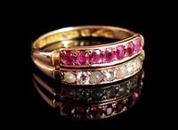 Antique Victorian Ruby, Diamond and Pearl Ring, Double Row, 15ct Gold (3 of 12) Antique Victorian Ruby, Diamond and Pearl Ring, Double Row, 15ct Gold (3 of 12)