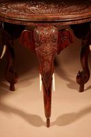 Anglo Indian Fine Carved Hardwood Round Side Elephant Table. 19th Century (8 of 12) Anglo Indian Fine Carved Hardwood Round Side Elephant Table. 19th Century (8 of 12)