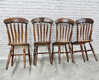 Set of 4 Antique Windsor Lathback Kitchen Chairs (4 of 5) Set of 4 Antique Windsor Lathback Kitchen Chairs (4 of 5)
