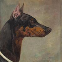 Wilhelm Westerop, Portrait of a Doberman, Oil Painting (5 of 10) Wilhelm Westerop, Portrait of a Doberman, Oil Painting (5 of 10)