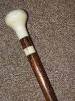 Antique Faux-ivory Pommel Topped Walking Stick with Black Palm Wood Shaft (8 of 12) Antique Faux-ivory Pommel Topped Walking Stick with Black Palm Wood Shaft (8 of 12)