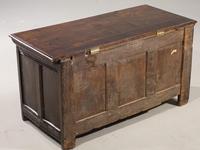 A Well Carved Early 18th Century Three Panelled Coffer (3 of 3) A Well Carved Early 18th Century Three Panelled Coffer (3 of 3)