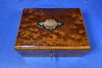 Victorian French Burr Cedar Jewellery Box with Original Interior (2 of 9) Victorian French Burr Cedar Jewellery Box with Original Interior (2 of 9)