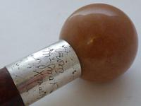 Walking Stick Cane 1901 Hallmarked Silver Pommel Blackthorn Shaft Carnelian Top (5 of 12) Walking Stick Cane 1901 Hallmarked Silver Pommel Blackthorn Shaft Carnelian Top (5 of 12)