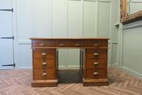 Heavy Quality Late Victorian Pitch Pine Pedestal Desk
