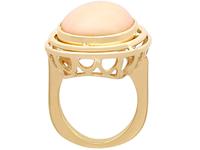 13.98ct Coral & 14ct Yellow Gold Dress Ring - Vintage c.1960 (6 of 9) 13.98ct Coral & 14ct Yellow Gold Dress Ring - Vintage c.1960 (6 of 9)